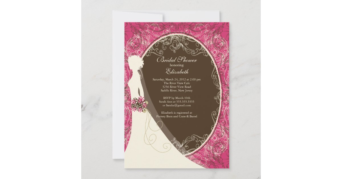 Elegant Bride Bridal Shower Invitations | Zazzle