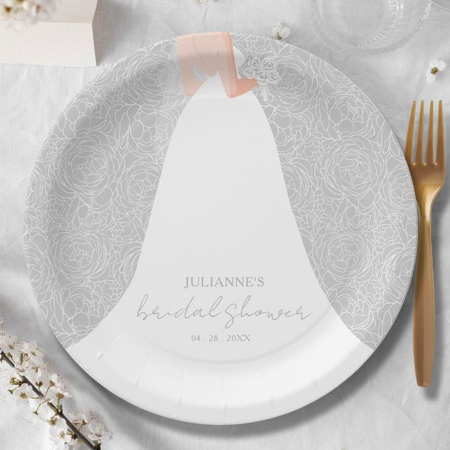 Elegant Bride Bridal Shower Paper Plates (Creator Uploaded)