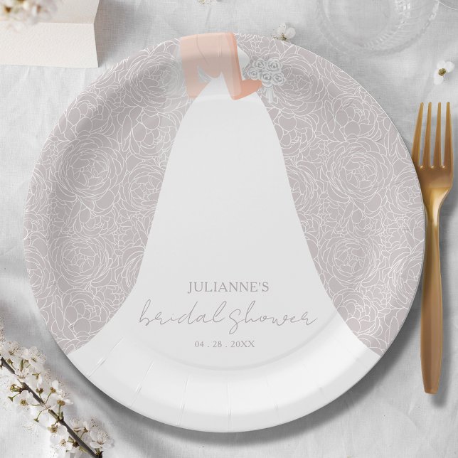 Elegant Bride Bridal Shower  Paper Plates (Creator Uploaded)