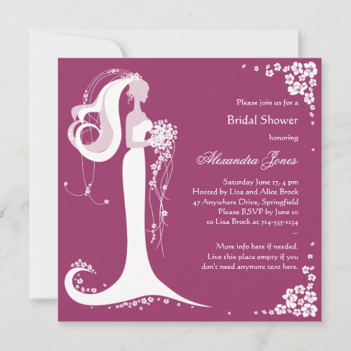 Elegant Bride Bridal Shower Party Announcement