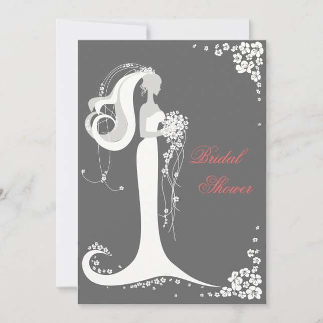 Elegant Bride Bridal Shower Party Announcement (Front)