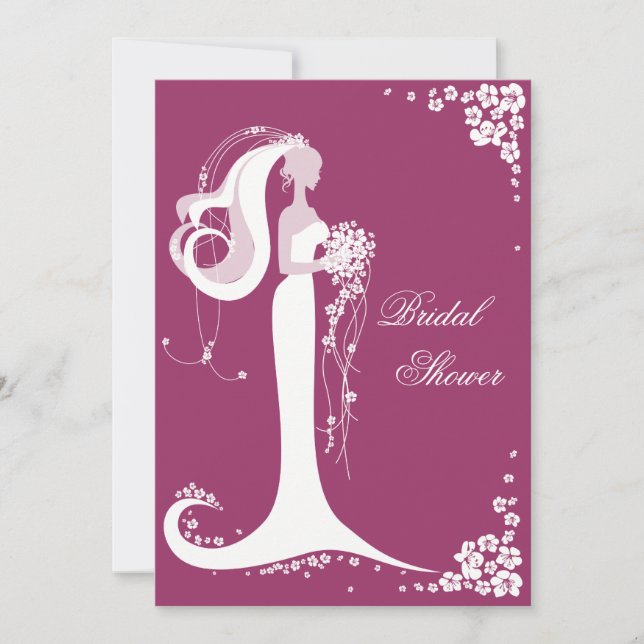 Elegant Bride Bridal Shower Party Announcement (Front)