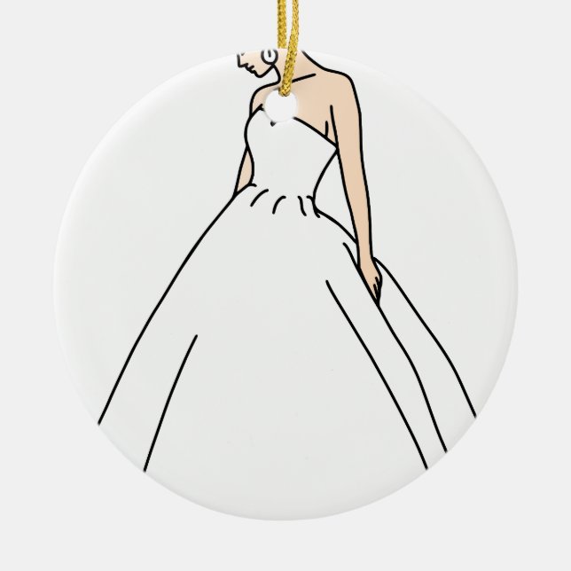 Elegant Bride Ceramic Ornament (Front)