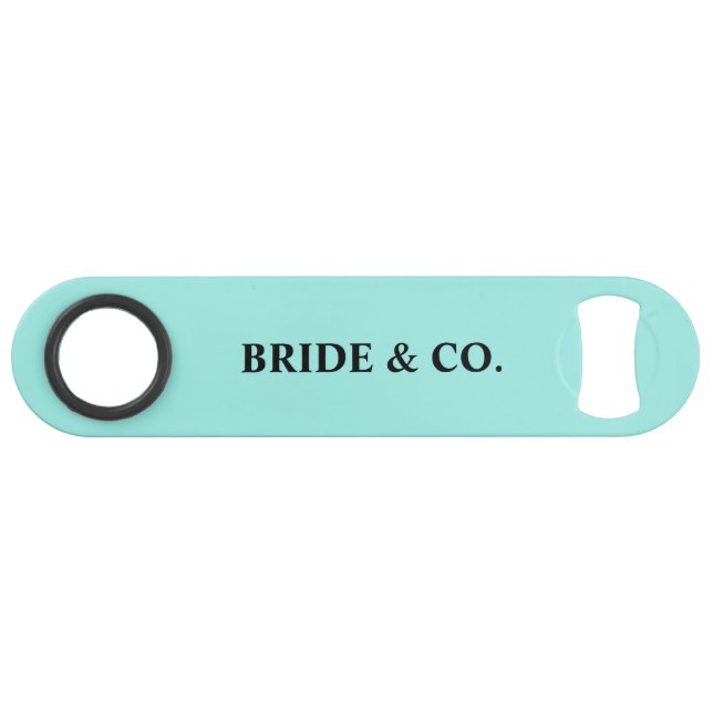 Elegant Bride & Co. Bridal Shower Teal Bar Key (Front (Horizontal))