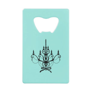 Elegant Bride & Co. Bridal Shower Teal Credit Card Bottle Opener