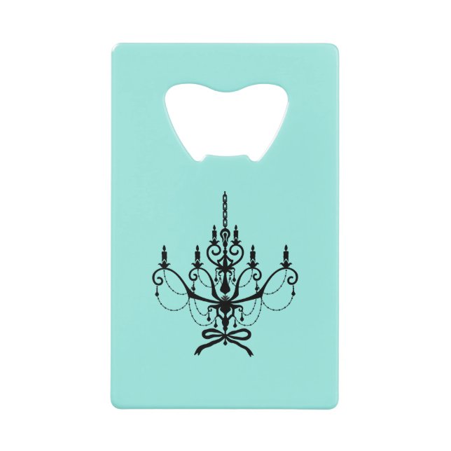 Elegant Bride & Co. Bridal Shower Teal Credit Card Bottle Opener (Front)