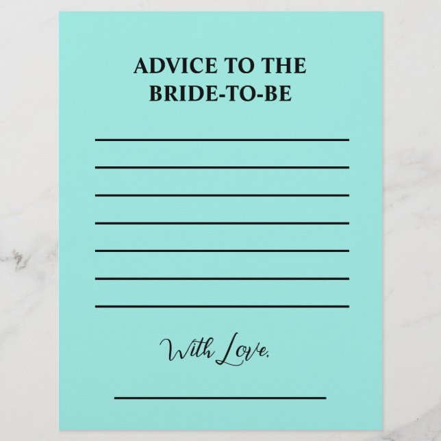 Elegant Bride & Co. Bridal Shower Teal Flyer (Front)