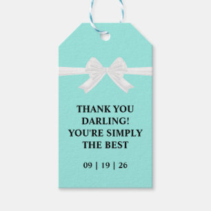 Elegant Bride & Co. Bridal Shower Teal Gift Tags