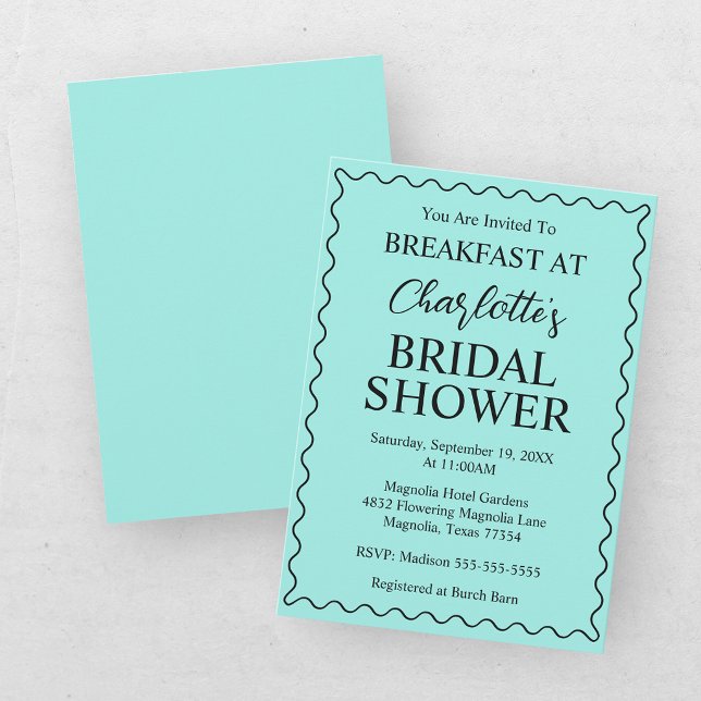 Elegant Bride & Co. Bridal Shower Teal Invitation (Creator Uploaded)