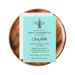 Elegant Bride & Co. Bridal Shower Teal Invitation