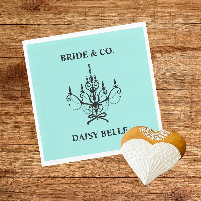 Elegant Bride & Co. Bridal Shower Teal Napkins (Creator Uploaded)