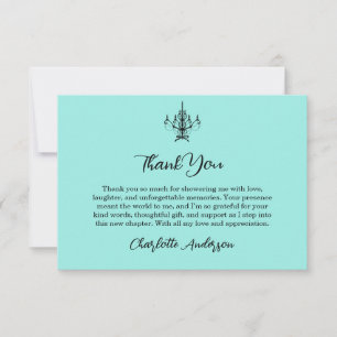 Elegant Bride & Co. Bridal Shower Teal Thank You Card
