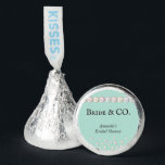 Elegant Bride & Co Teal Blue Pearl Bridal Shower Hershey®'s Kisses®<br><div class="desc">Modern and Elegant Something Blue themed Teal and Turquoise Bridal Shower Favor Hershey®'s Kisses® featured pearls</div>