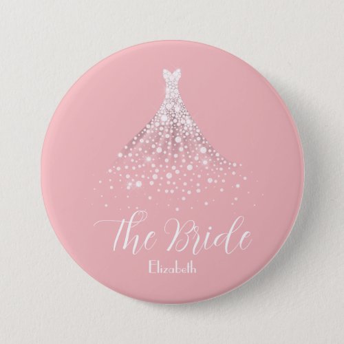Elegant Bride Diamond Dress Team Bride Pink Button