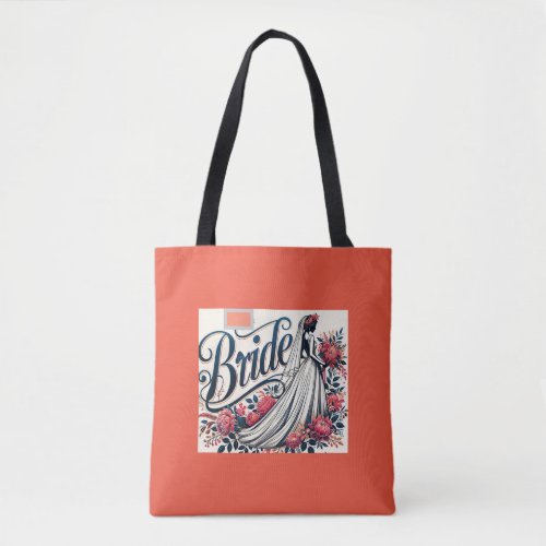 Elegant Bride Floral Design Tote Bag