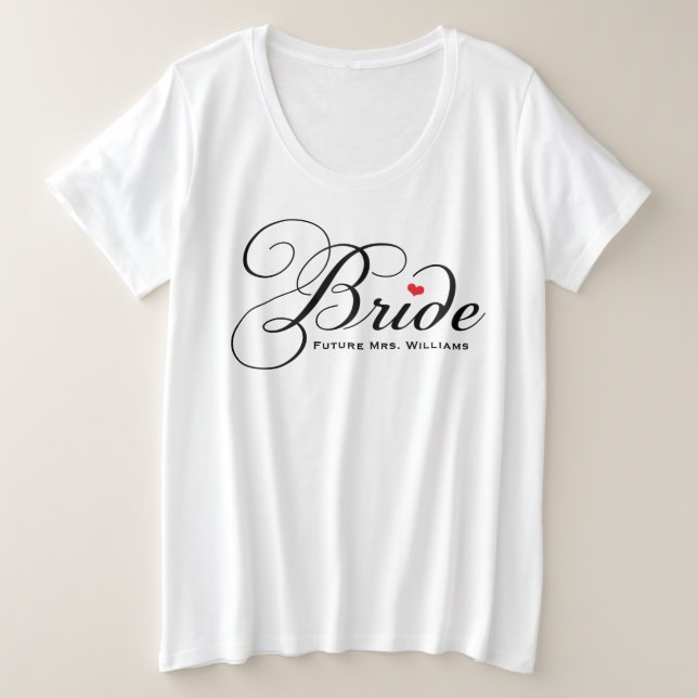 Elegant Bride Future Mrs White Womens Plus Size T-Shirt (Design Front)