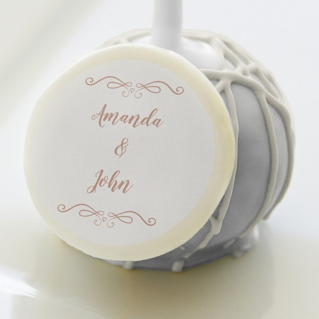 Elegant Bride Groom Couple Wedding Rose Gold Pink Cake Pops (Creator Uploaded)