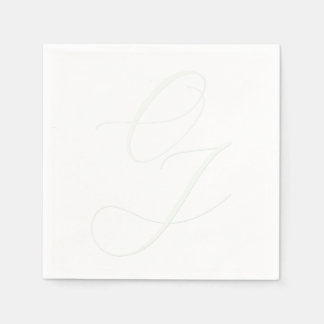 Elegant Bride Groom Initials Embossed effect Napkins