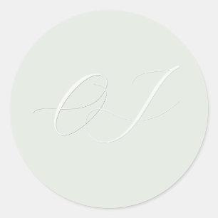 Elegant Bride Groom Initials Faux embossed Wedding Classic Round Sticker