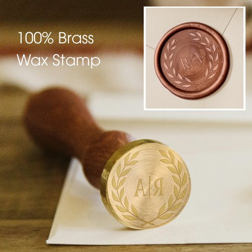 Elegant Bride Groom Initials Monogram Wedding Wax Seal Stamp