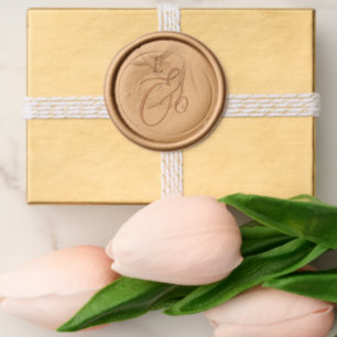 Elegant Bride Groom Initials Wedding Wax Seal Sticker