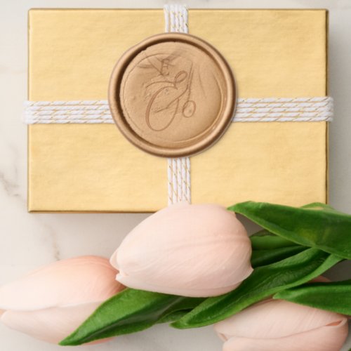Elegant Bride Groom Initials Wedding Wax Seal Sticker