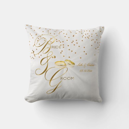 Elegant Bride  Groom Keepsake  Personalize Throw Pillow