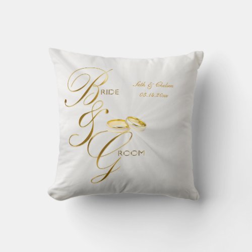 Elegant Bride  Groom Keepsake  Personalize Throw Pillow
