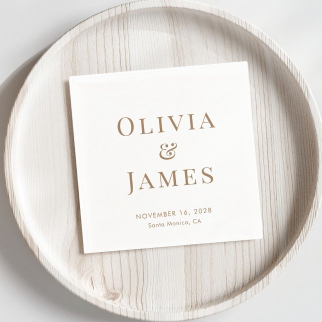 Elegant Bride Groom Monogram White Gold Wedding Napkins (Creator Uploaded)