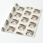 Elegant Bride & Groom Names & photo Wedding Wrapping Paper<br><div class="desc">Simple Elegant Bride & Groom Names Wedding Wrapping Paper</div>