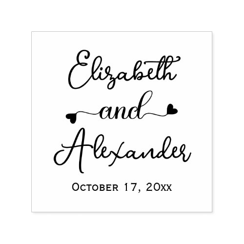 Elegant Bride Groom Names Wedding Calligraphy 2 Self_inking Stamp