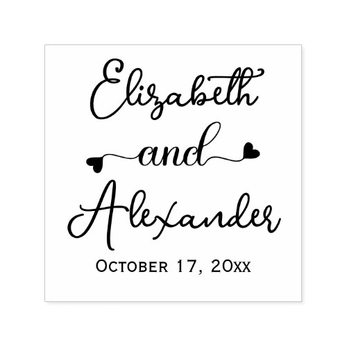 Elegant Bride Groom Names Wedding Calligraphy 2 Self_inking Stamp