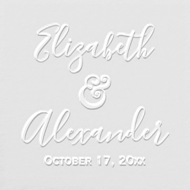 Elegant Bride Groom Names Wedding Calligraphy Embosser (Design)