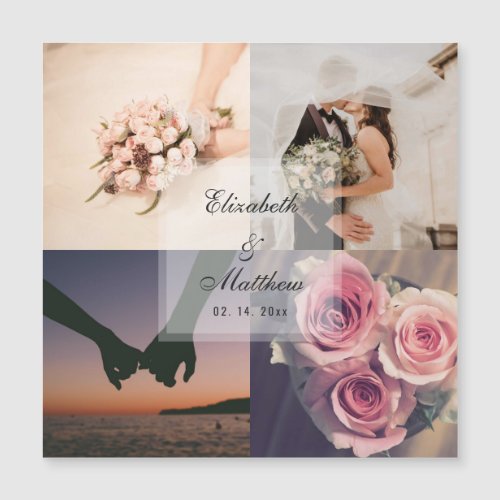 Elegant Bride & Groom Photo Collage Wedding Favor