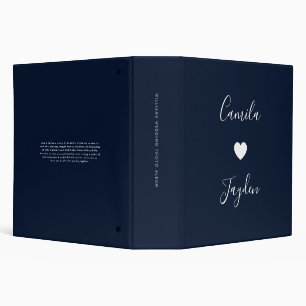 Elegant Bride & Groom Script Wedding Photo Album 3 Ring Binder