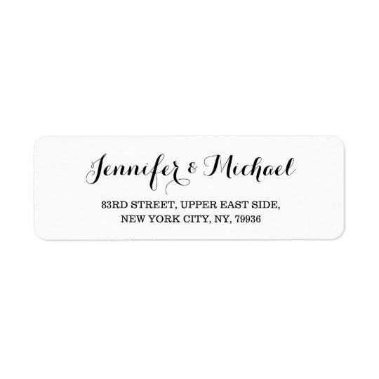 Elegant Bride Groom Wedding Couple Return Address Label ...