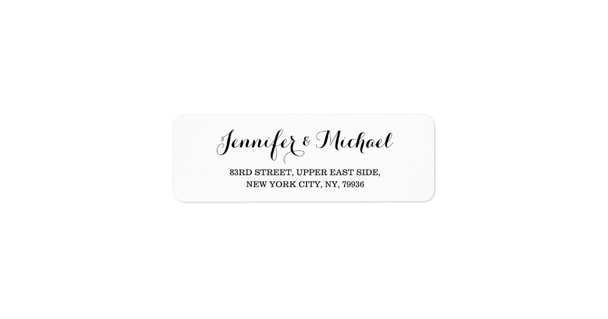 Elegant Bride Groom Wedding Couple Return Address Label