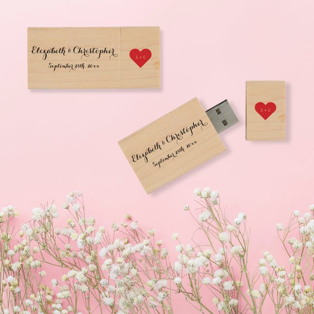 Elegant Bride Groom Wedding Couple Wood USB Drive (Elegant Bride Groom Wedding Couple Wood USB Drive)