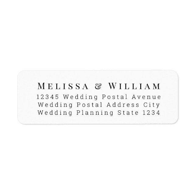 Elegant Bride Groom White Wedding Return Address Label (Front)