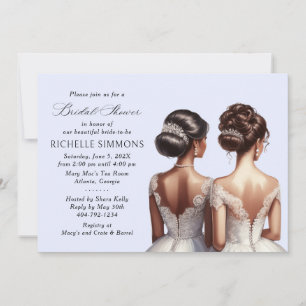 Elegant Bride in Gown Bridal Shower Invitation