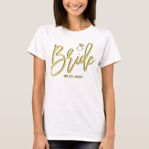 Elegant Bride Island Citrus Yellow Green Script T-Shirt
