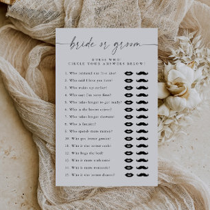Elegant Bride Or Groom Wedding Bridal Shower Game