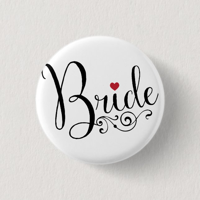 Elegant Bride Pinback Button (Front)
