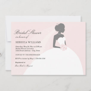 Elegant Bride Pink Bridal Shower Invitation