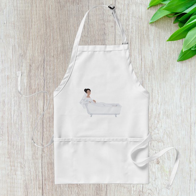 Elegant Bride Relaxing in Bathtub Wedding Design  Adult Apron (Creator Uploaded)