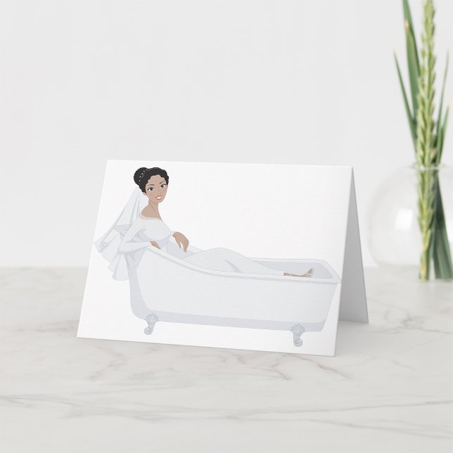 Elegant Bride Relaxing in Bathtub Wedding Design  Card (Creator Uploaded)