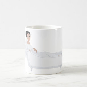 Elegant Bride Relaxing in Bathtub Wedding Design Coffee Mug