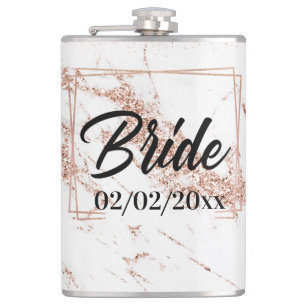 Elegant Bride: Rose Gold Celebration Flask