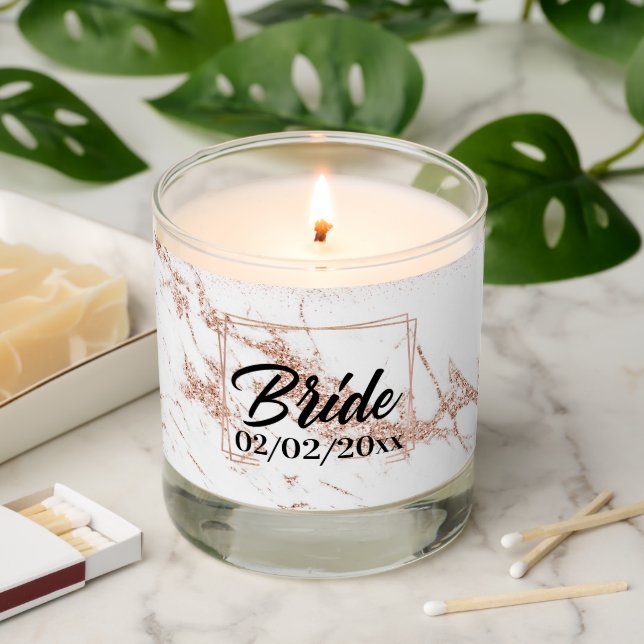 Elegant Bride: Rose Gold Celebration Scented Candle (Lit)