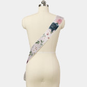 Elegant Bride Rose Gold Navy & Burgundy Florals Sash (Mannequin)